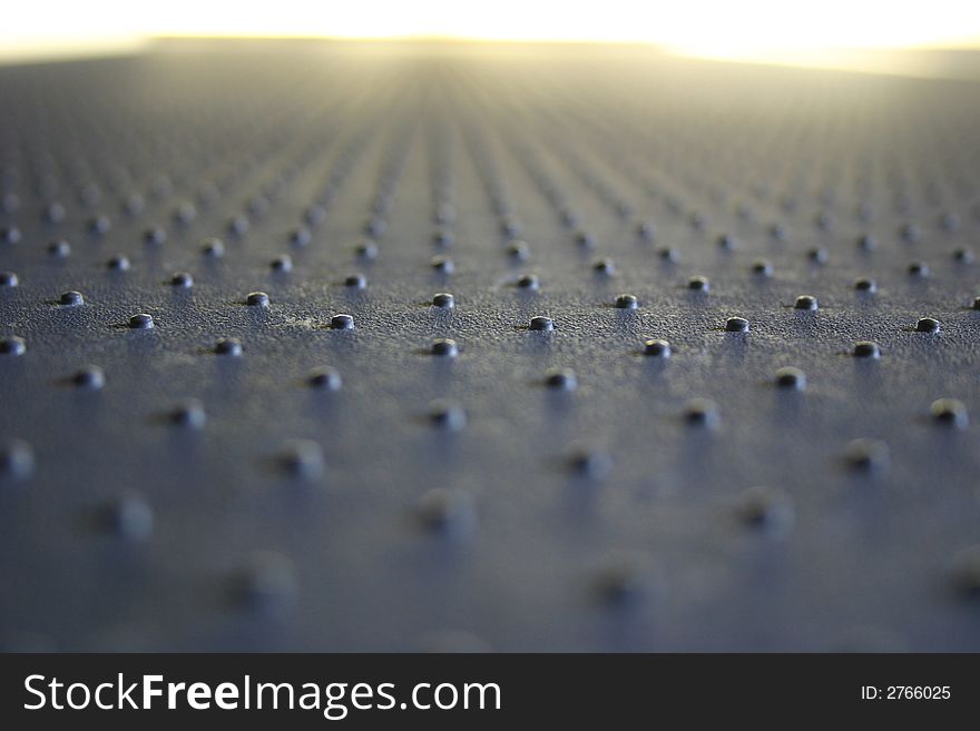 Rubber wall with bumps taken at an angle