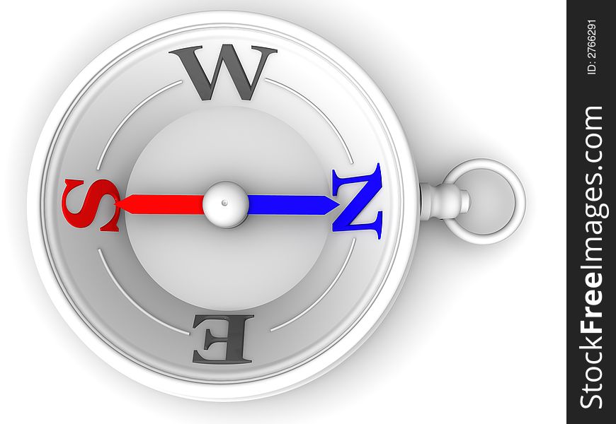 Very beautiful three-dimensional illustration, figure.Compasses. 3d