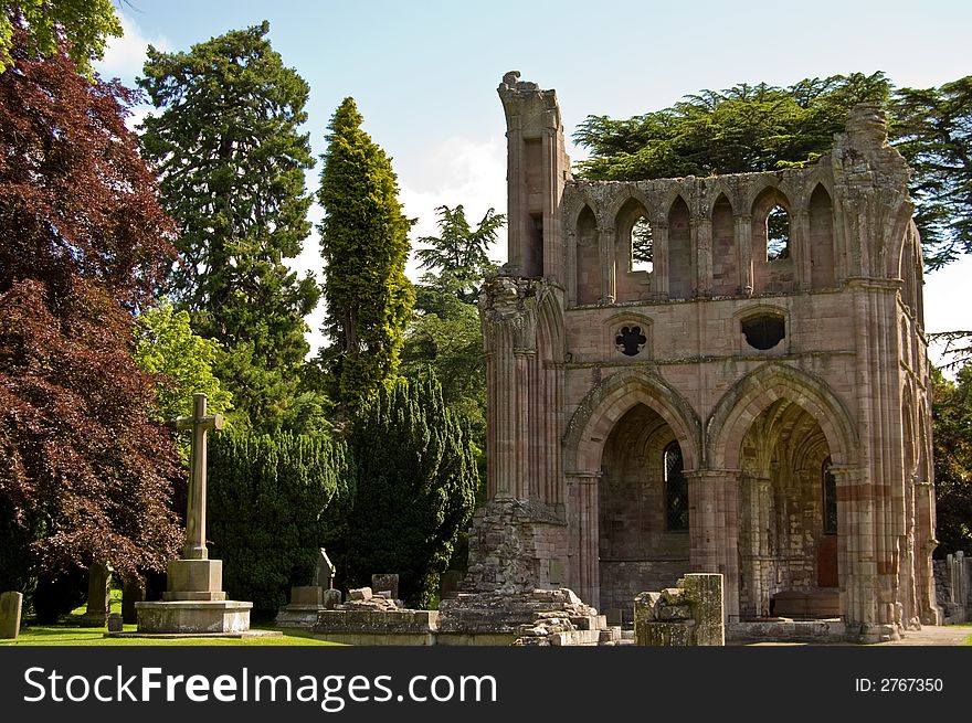 Acottish abbey ruins on the border of scotland and england. Acottish abbey ruins on the border of scotland and england