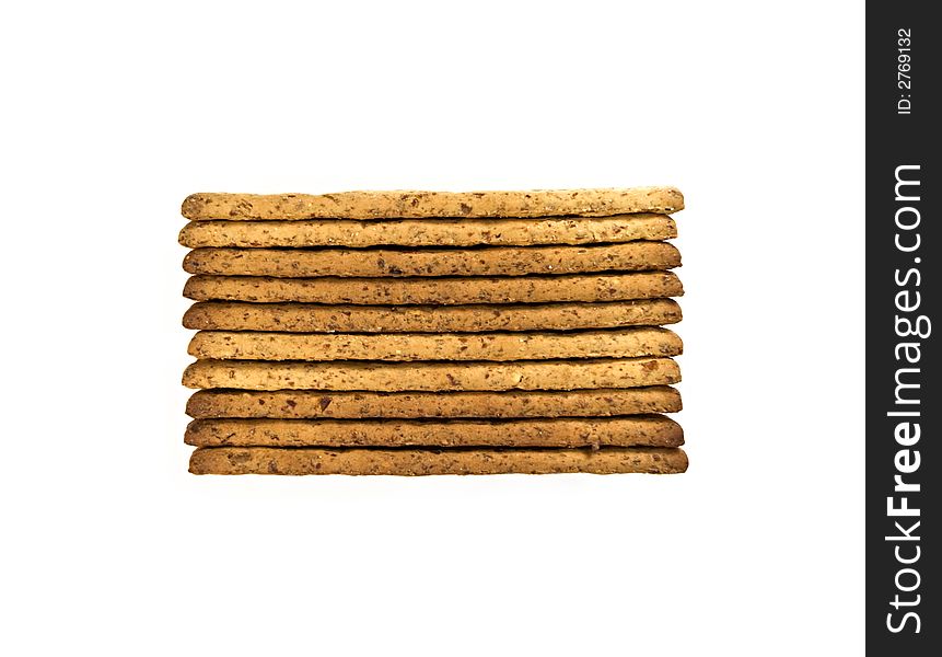 Whole wheat biscuits isolated on white