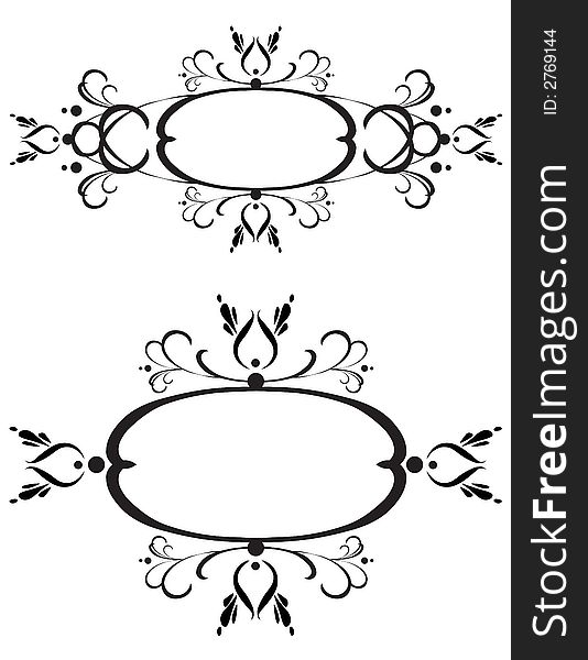 Unique graphics useful as decorations, ornaments and separators. Black designs on a white background. Unique graphics useful as decorations, ornaments and separators. Black designs on a white background.