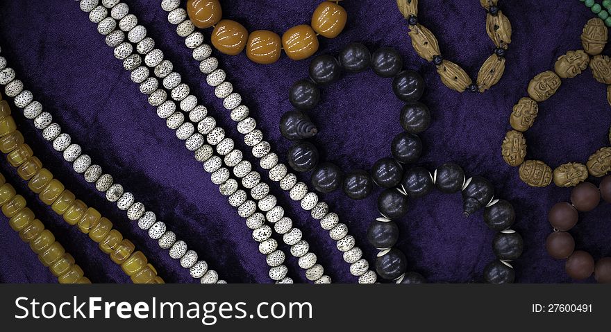 Chains of beads for ornament.