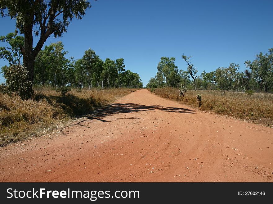 Scene of remote northern road in drought stricken area, Queensland Australia. Scene of remote northern road in drought stricken area, Queensland Australia
