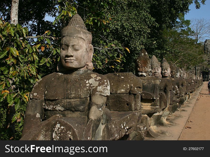 Part of the Temple complex of Ankor Wat, Cambodia.