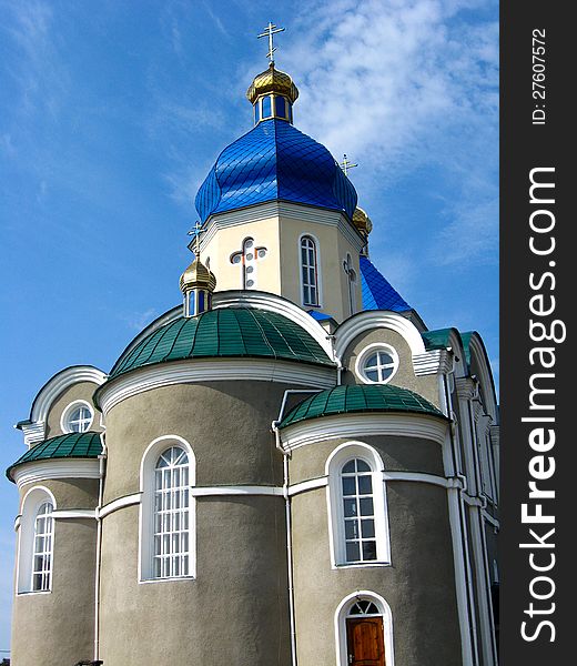 Beautiful church on a background of the blue sky. Beautiful church on a background of the blue sky