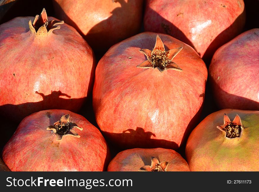 close up shot of pomegranates