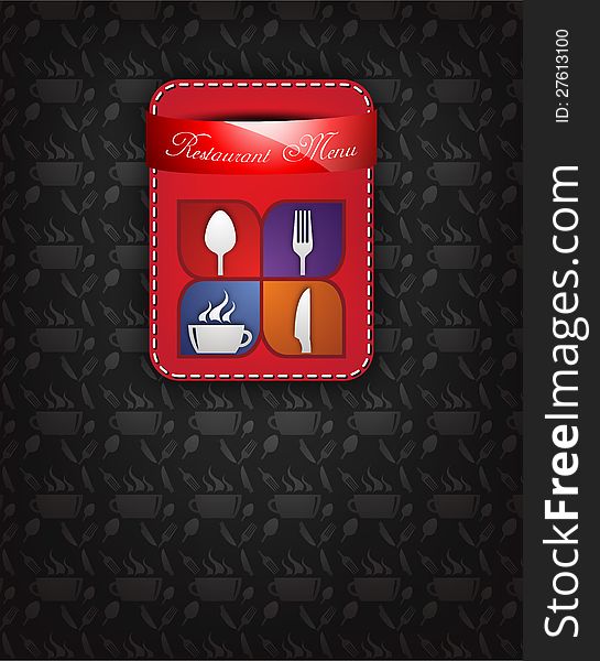 Restaurant menu template design with a modern ribbon. Restaurant menu template design with a modern ribbon.