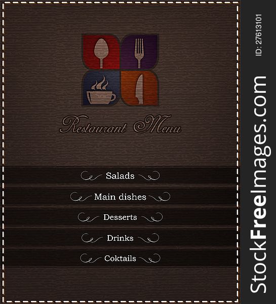 Restaurant menu template design textile style. Restaurant menu template design textile style.