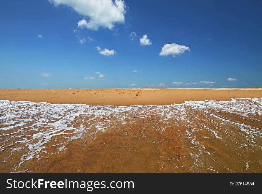 Surf in Sea of Japan, waves on sand beach, Far East of Russia, Pacific ocean, sea and sky, Khasan. Surf in Sea of Japan, waves on sand beach, Far East of Russia, Pacific ocean, sea and sky, Khasan