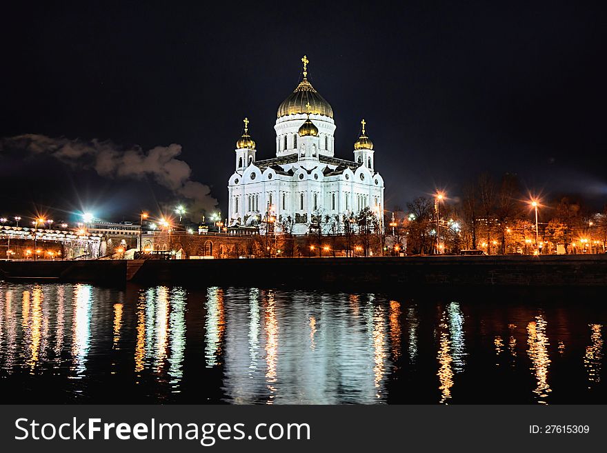 Cathedral of the Redeemer night embankment