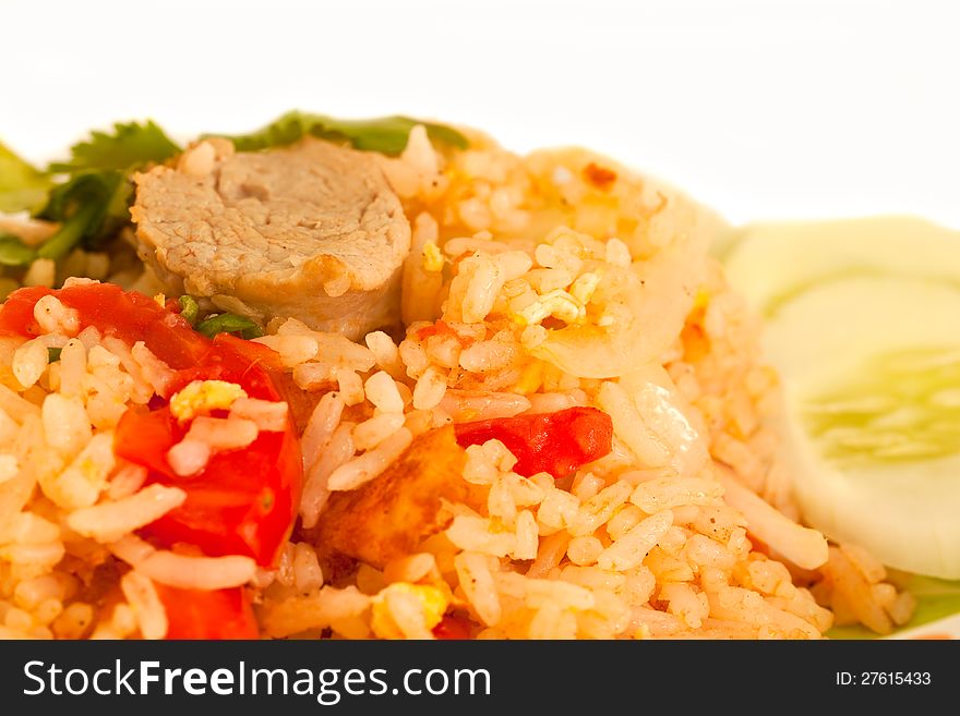 Fried rice with pork one of thai food
