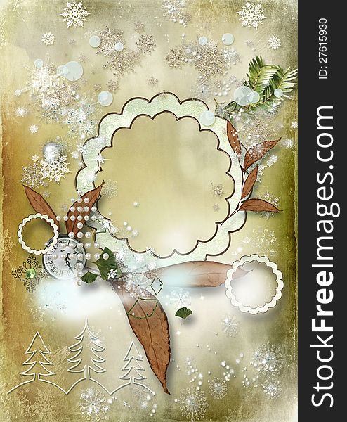 Art vintage Christmas greeting card. Art vintage Christmas greeting card