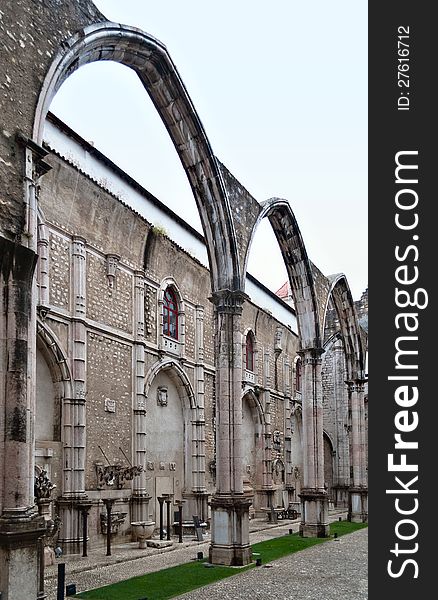 The mediaeval convent was ruined in the 1755 Lisbon Earthquake. The mediaeval convent was ruined in the 1755 Lisbon Earthquake.