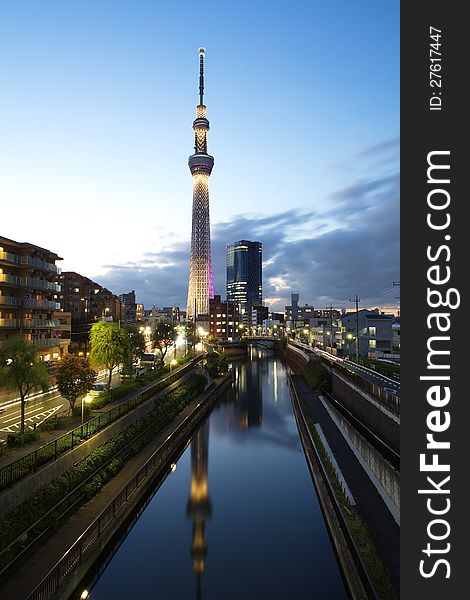 Tokyo sky tree is the world's tallest free-standing broadcasting tower ,it was finally decided on 634m