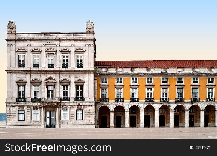 Fragment of the Ribeira Palace in Lisbon, Portugal