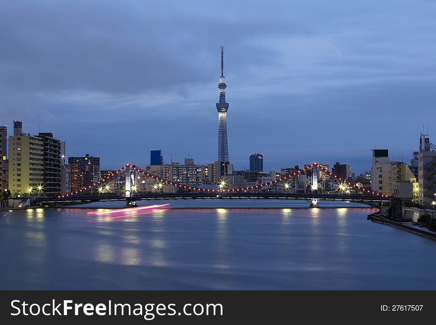 Tokyo sky tree is the world's tallest free-standing broadcasting tower ,it was finally decided on 634m