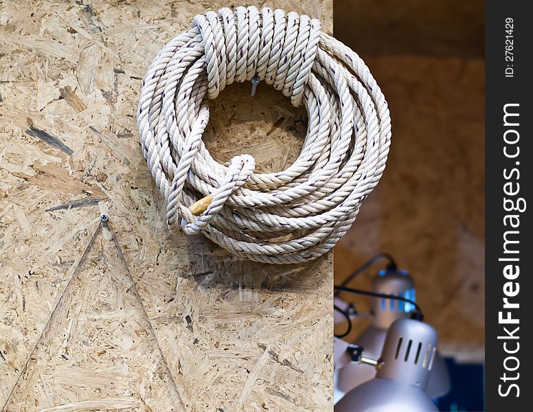 Rope hanging on the upper