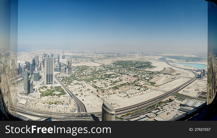 Panorama view of the city of Dubai, United Arab Emirates. Panorama view of the city of Dubai, United Arab Emirates.