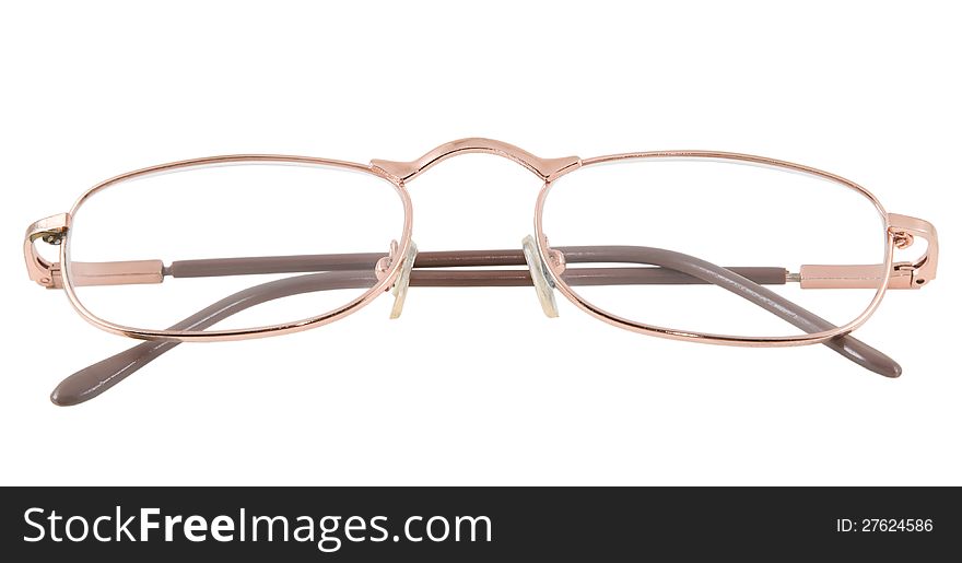 Eyeglasses photographed on a white background