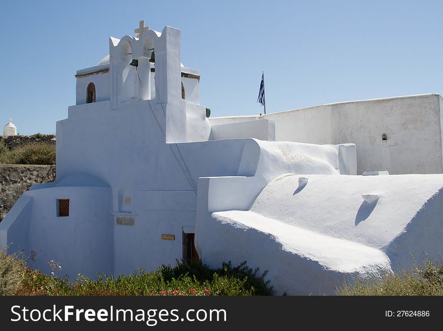 White Church on the Greek island of Santorini