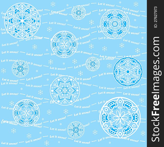 Seamless snowflakes background - Let it snow