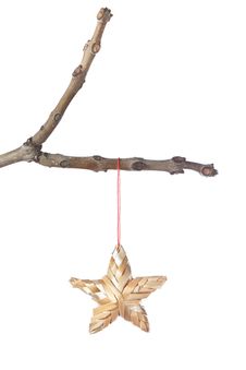 Decorative Star On A Branch For Christmas. Royalty Free Stock Image Decorative Star On A Branch For Christmas. Royalty Free Stock Image