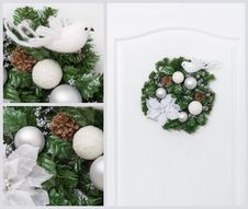 Christmas Pine Wreath Collage Royalty Free Stock Photos Christmas Pine Wreath Collage Royalty Free Stock Photos