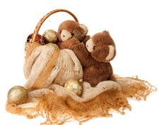 New Year Greeting Card With Teddy Bear . Stock Image New Year Greeting Card With Teddy Bear . Stock Image