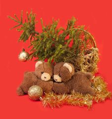 Teddy Bears And Tree. Royalty Free Stock Image Teddy Bears And Tree. Royalty Free Stock Image