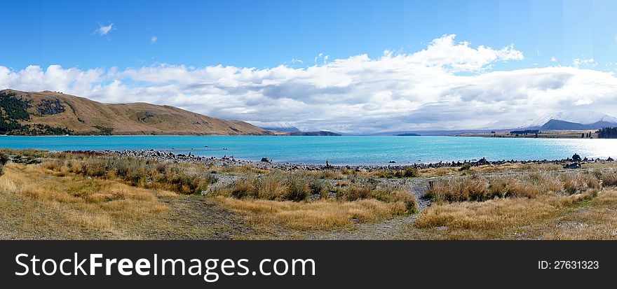 Panorama View of Lake Tekapo, New Zealand