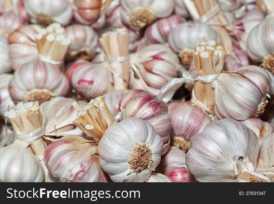 Dried garlic close-up. Dried garlic close-up.