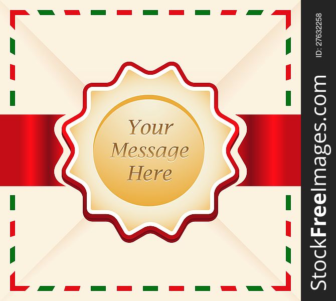 Christmas or greeting card with ribbon and text space in vector. Christmas or greeting card with ribbon and text space in vector.