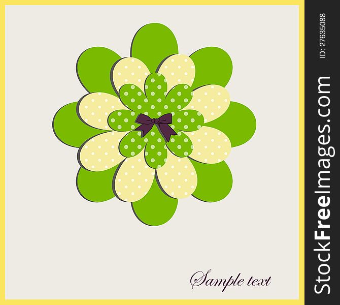 Vector illustration of a card with a flower