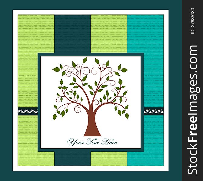 Vector illustration of a card with a tree