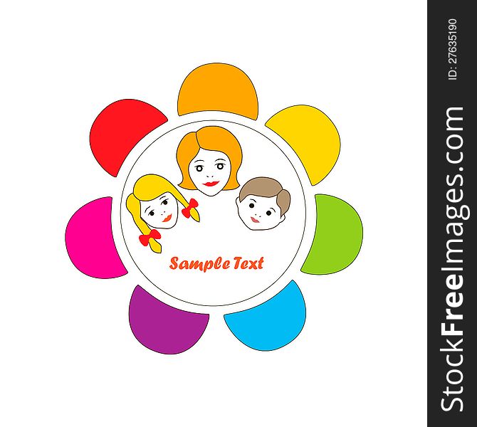 Vector illustration of colored large family icon. Vector illustration of colored large family icon