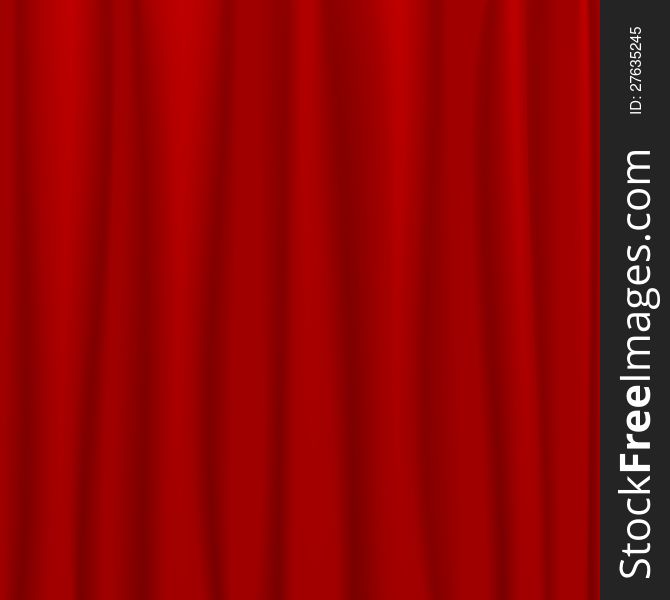 Vector illustration of a red stage curtain