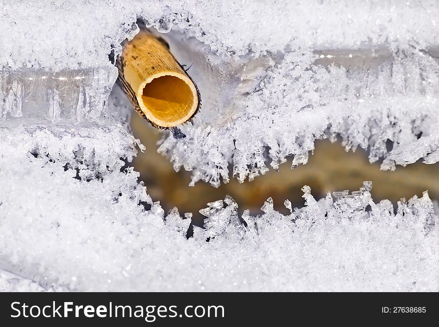 Winter cross-section of ice. Winter cross-section of ice