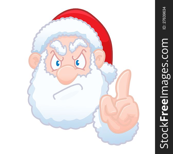 Santa Claus isolated that says no with his hand. Santa Claus isolated that says no with his hand