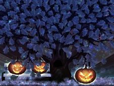 Halloween Night Oak Royalty Free Stock Photos