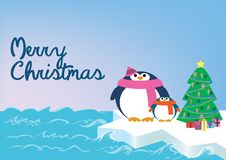 Merry Christmas With Penguins Stock Images