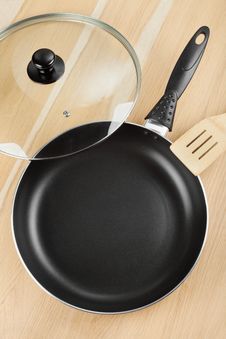 Frying Pan With Lid On Table Royalty Free Stock Image Frying Pan With Lid On Table Royalty Free Stock Image
