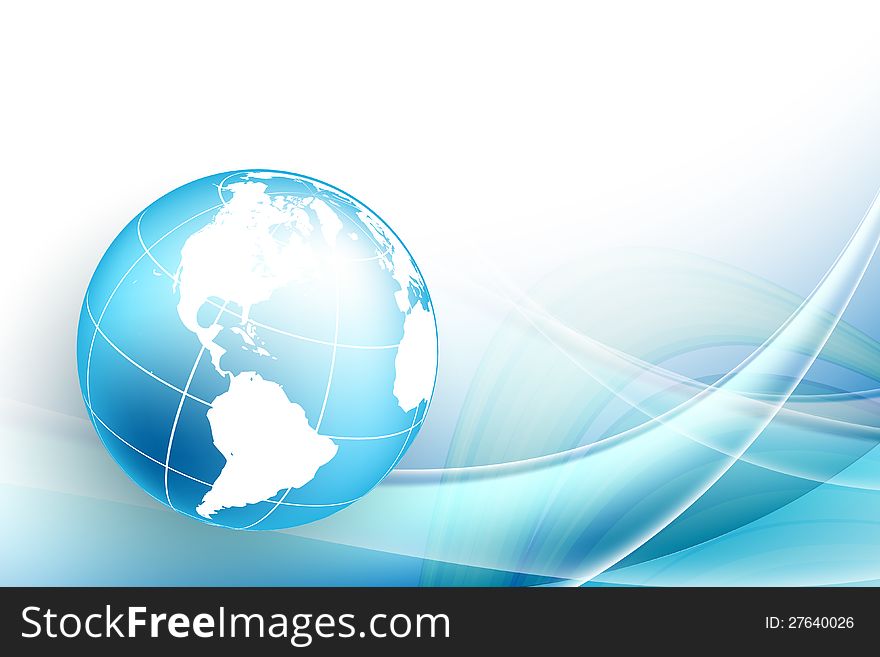 Blue vector background with globe