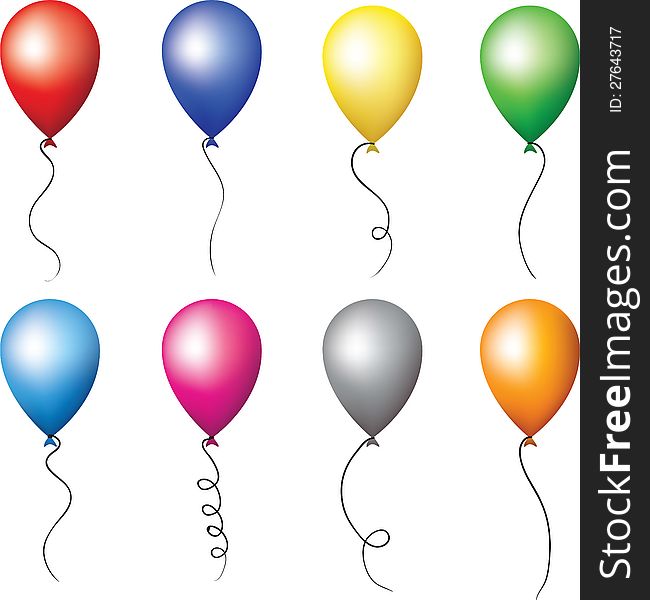Colourful balloons for holiday decoration. happy birthday party set. Colourful balloons for holiday decoration. happy birthday party set