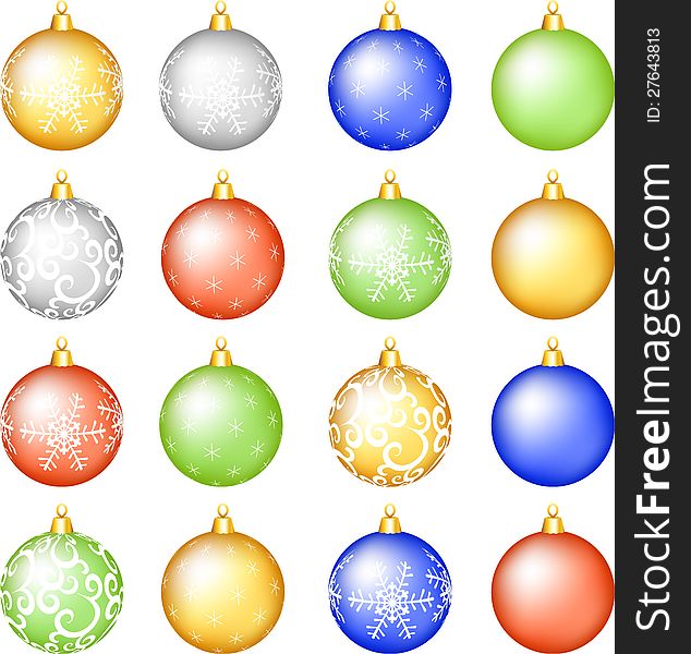 Christmas baubles set. vector illustration