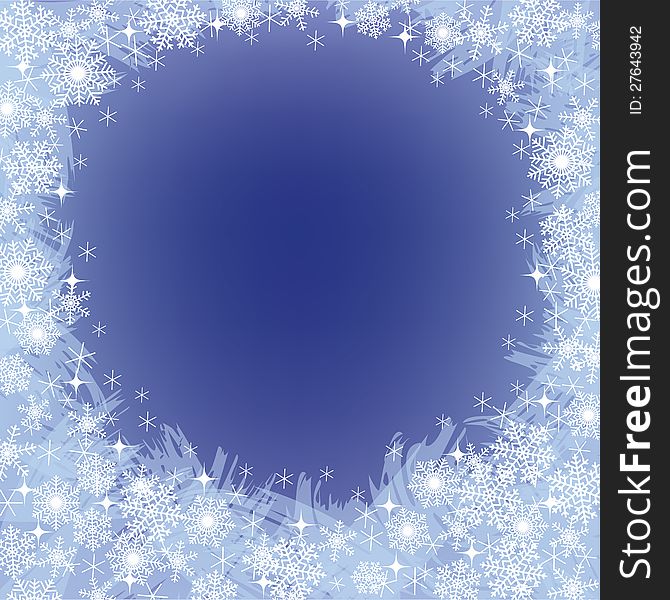 Christmas Frozen Background With Snowflakes