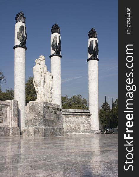 Monument that commemorates the battle of Chapultepec by the heroic cadets. Mexico City