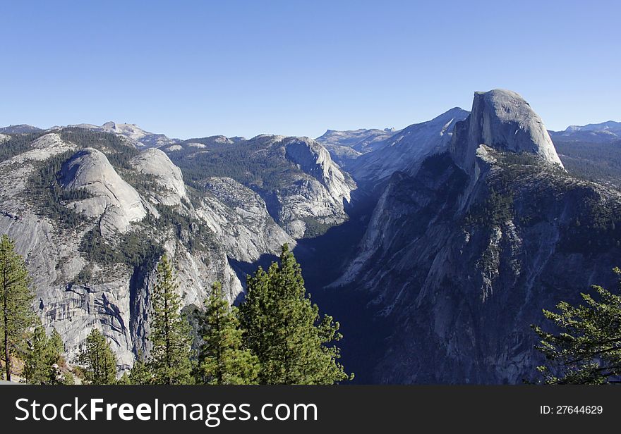 Yosemite Valley Panorama on a beautiful sunny day