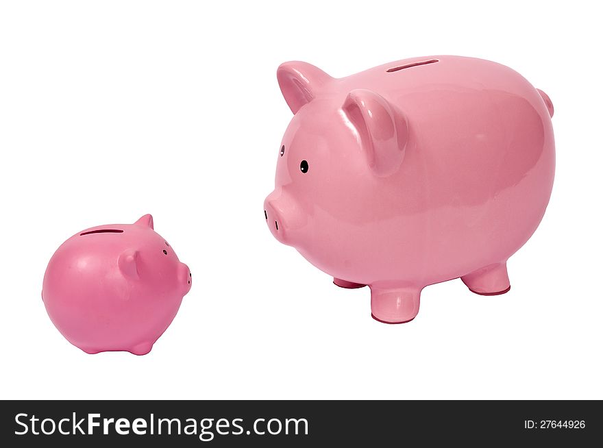 Piggy parent discusses finances with their child. Piggy parent discusses finances with their child.