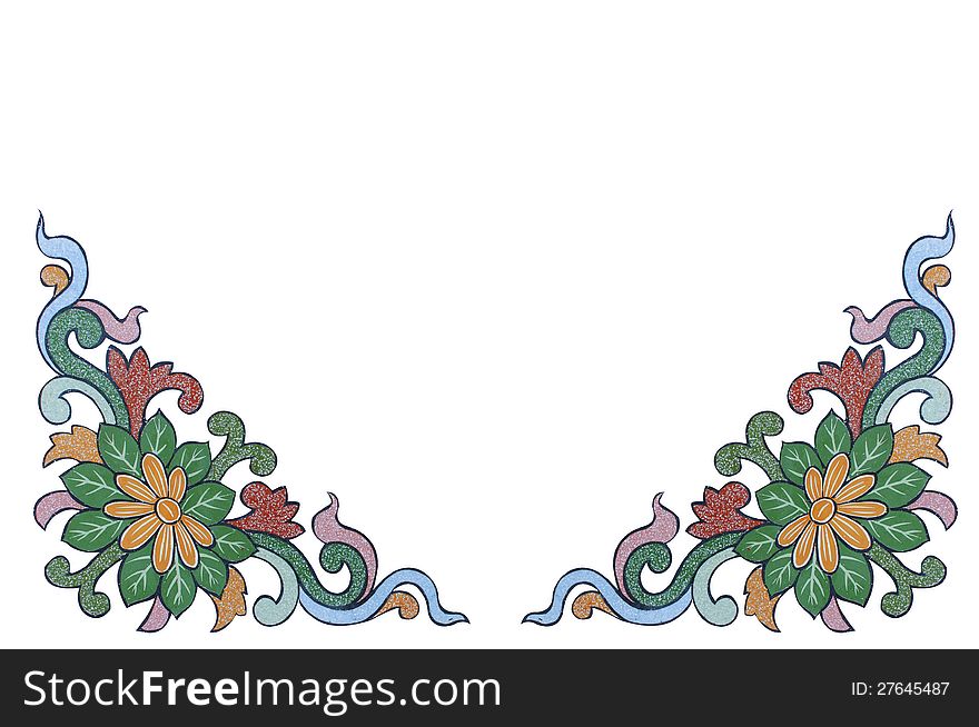Chinese Vintage Pattern Isolate Background