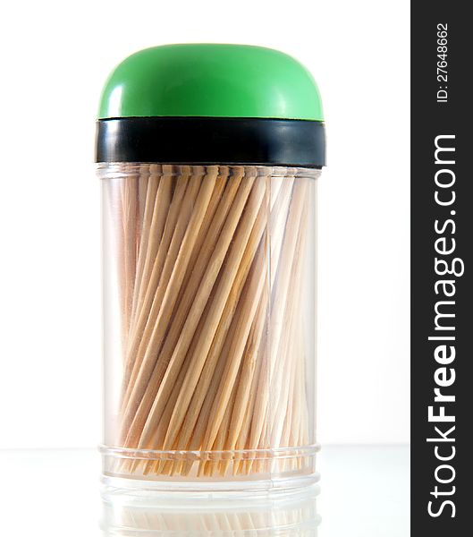 Container for basic dental care toothpicks. Container for basic dental care toothpicks